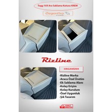 Rizline Tog T10X Organizer Ön Konsol Ara Saklama Kutusu Krem Birebir Uyumlu