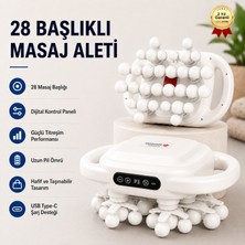 Hızlı Store 28 Başlıklı Masaj Aleti Dijital Kontrollü Güçlü Motorlu Vücut Masaj Cihazı