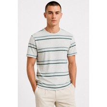 Alexander Gardi Çizgili Bisiklet Yaka T-Shirt