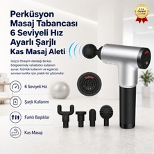 Hızlı Store Perküsyon Masaj Tabancası 6 Seviyeli Şarjlı Kas Masaj Aleti Çok Kademeli Hız Ayarlı