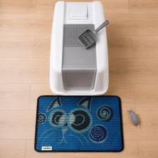 Canico Kedi Kumu Paspası Desenli Elekli Petek Yapılı Yıkanabilir Kedi Tuvalet Önü Paspası 45X60 cm