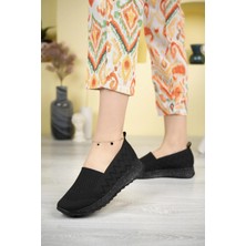 Nesil Shoes Aky 055 Siyah Triko Yazlık Kadın Ayakkabı