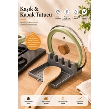 Porsima Kaşık Ve Kapak Tutucu - Kapak Standı Kaşık Kepçe Altlığı Düzenleyici Organizer