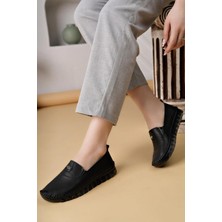 Nesil Shoes Knc 14 Siyah Hakiki Deri Şeffaf Taban Kadın Ayakkabı