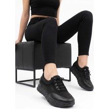 Nesil Shoes Acr 15 Siyah Taşlı Strech Kadın Ayakkabı