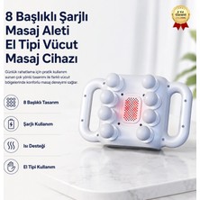 Hızlı Store 8 Başlıklı Şarjlı Masaj Aleti El Tipi Vücut Masaj Cihazı Günlük Rahatlama Için Hafif ve Pratik