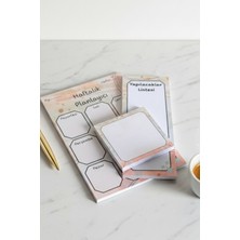 MindPad Studio 3'lü Masaüstü Planlayıcı Set - Haftalık Planlayıcı, Yapılacaklar Listesi, Memopad - Modern Soyut Desenli To Do List, Check List, Not Defteri, Bloknot, Not Kağıdı, Not Defteri