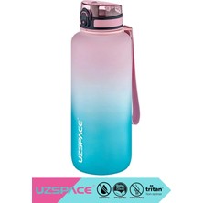 Uzspace 350ML-500ML-800ML-1000ML-1500ML Yeni Koleksiyon Çift Renkli Soft-Touch Serisi Askılı Akıtmaz Motivasyonel Tritan Su Matarası