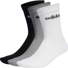 adidas Linear Crew Yastıklamalı 3'lü Unisex Gri Günlük Stil Çorap IC1302