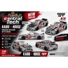 Mını Gt Mini Gt x Kaido House 1:64 Nissan Skyline Gt-R R34 Kaido Star Racing V1 KHMG197 Model Araba