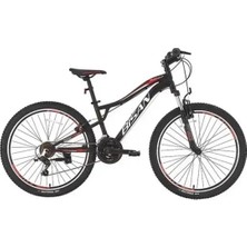 Bisan Buffalo Erkek Dağ Bisikleti 37CM V 27.5 Jant 21 Vites Mat Siyah Kırmızı
