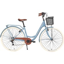 Bisan Sorrento-S Kadın Şehir Bisikleti 44CM V 28 Jant 7 Vites Bebe Mavi Silver