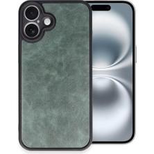 Vintessy iPhone 16 Plus Kılıf Aras Deri Kapak - Koyu Yeşil