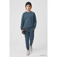 Tommy Life Orman Yeşili Standart Fit Basic Dikiş Detaylı Erkek Çocuk Eşofman Takım - 11325