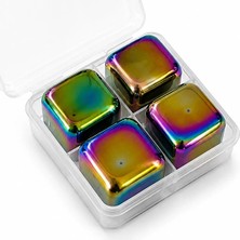 Starseven Paslanmaz Çelik Viski Taşı 4'lü Set ALK5493