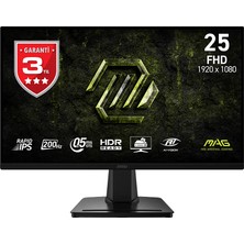 MSI Msı 24.5" Mag 256F E20 1920X1080 (Fhd) 16:9 Flat Rapıd IPS 200HZ 0.5ms (Gtg, Min.) Freesync Premıum Gamıng Monıtor