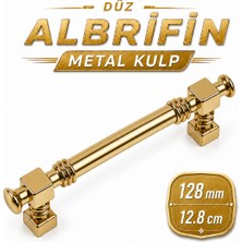 Badem10 Albrifin 128 mm 12,8 cm Düz Metal Modern Kulp Mobilya Dolap Çekmece Mutfak Kapak Kulpu Gardırop