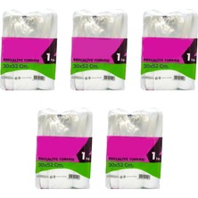 Omeyva Şeffaf Naylon 5 Lik 30X52 Cm. Gıda Bakkaliye Poşeti Torbası - 5 Kg. - Ort. 425 Adet - 5 Paket