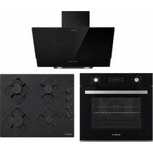 Alveus Siyah Cam Ankastre Set (Mfa 627 Wh + Kls 670 Wh + Mod 3000)