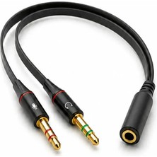 Kulaklık Mikrofon Dönüştürücü 3.5mm Aux Birleştirici Çevirici Kablo