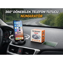 360 Dönebilen Numaratörlü Araç Içi Premium Telefon Tutucu Yapışkanlı Araba Telefon Tutacağı