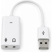 USB Harici Ses Kartı 7.1 Kanal Çift 3.5 mm Mikrofon ve Kulaklık Çevirici Adaptör