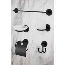 ERFAHOME Banyo Aksesuar Seti 5’li Uzun Havluluk/tuvalet Kağıtlığı/bornoz Askısı/sabunluk/diş Fırçalık