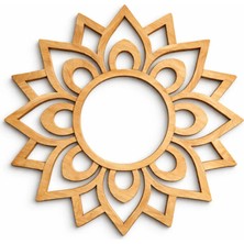 Lazer Kesim Yuvarlak Ahşap Rangoli Dekoratif Tablo