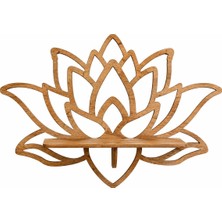 Lotus Tasarımlı Ahşap Duvar Rafı