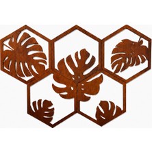 Lazer Kesim Monstera Ahşap Duvar Süsü