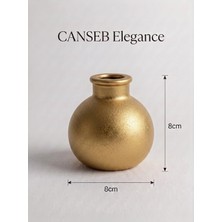 Canseb Elegance Premium - Altın Renk - Minik Tombul Vazo - 8X8CM - El Boyaması Işçilik