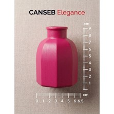 Canseb Elegance 9x6.5cm - Fuşya - Sekizgen Mini Vazo - El Boyaması Işçilik - 9cm Mini Vazo