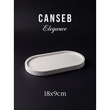 Canseb Elegance Çimento Esaslı - 18X9CM Dekoratif - Sunumluk - Tepsi - Tabak