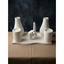 Canseb Elegance 6 Parça Tevhid Heykeli Mumluk Vazo Seti - Tealight Mum Hediyeli - Islami Ev Dekorasyon
