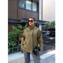 Esra Helvacı Dik Yaka Kol Apoletli Trench