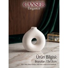 Canseb Elegance 13X13CM - Premium -Dekoratif Donut Vazo - El Boyaması Işçilik