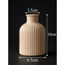 Canseb Elegance (Mermer Tozu Içerir) - 10CM Mini Vazo - Antik Bej - Kum Beji - El Boyaması Işçilik - Elegance Seri