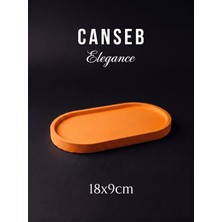 Canseb Elegance 18X9CM - Turuncu - Dekoratif Tepsi - El Boyaması Işçilik - Premıum