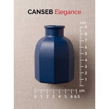Canseb Elegance 9x6.5cm - Lacivert - Sekizgen Mini Vazo - El Boyaması Işçilik - 9cm Mini Vazo