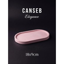 Canseb Elegance 18X9CM - Bebe Pembesi - Dekoratif Tepsi - El Boyaması Işçilik - Premıum