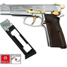 Ekol Es 66 Parlak Beyaz Altın Işlemeli Airsoft