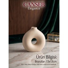 Canseb Elegance 13X13CM - Premium -Dekoratif Donut Vazo - El Boyaması Işçilik