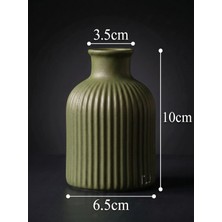 Canseb Elegance (Mermer Tozu Içerir) - 10CM Mini Vazo - Haki Yeşil - El Boyaması Işçilik - Elegance Seri