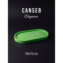 Canseb Elegance 18X9CM - Çimen Yeşil - Dekoratif Tepsi - El Boyaması Işçilik - Premıum