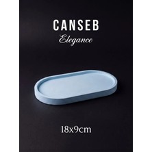 Canseb Elegance 18X9CM - Bebe Mavisi - Dekoratif Tepsi - El Boyaması Işçilik - Premıum