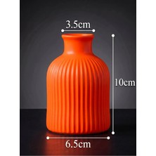 Canseb Elegance (Mermer Tozu Içerir) - 10CM Mini Vazo - Floresan Turuncu - El Boyaması Işçilik - Elegance Seri