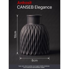 Canseb Elegance Premium - Antrasit - Dalgalı Dekoratif Vazo - 10X8CM - El Boyaması Işçilik