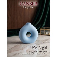 Canseb Elegance 13X13CM - Premium -Dekoratif Donut Vazo - El Boyaması Işçilik