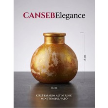 Canseb Elegance Kirli Tasarım - 8X8CM - Mini Tombul Vazo - El Boyaması Işçilik (Mermer Tozu Içerir)
