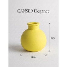 Canseb Elegance Premium - Limon Sarı - Minik Tombul Vazo - 8X8CM - El Boyaması Işçilik
